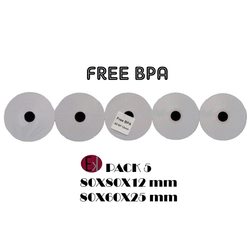 RT-EV01-80X80-65GR EKRIT ROLLO TÉRMICO SIN BPA 80X80X12MM 65GRS -5U-