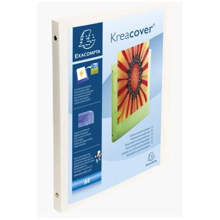 51189E EXACOMPTA CARPETA DE ANILLAS 4X15MM KREA COVER A4 PERSONALIZABLE PP OPACO BLANCO