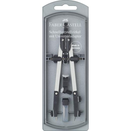 174035 FABER CASTELL COMPÁS ARTICULADO DE AJUSTE RÁPIDO ADAPTADOR UNIVERSAL 17CM + ACCESORIOS