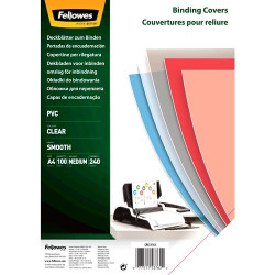 53762 FELLOWES TAPAS ENCUADERNACIÓN A4 PVC 240 MICRAS TRANSPARENTE PACK 100 UD