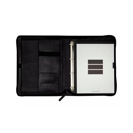 5090260 FINOCAM PORTADOCUMENTOS ANDREA CREMALLERA CON ANILLAS A4 PIEL NEGRO