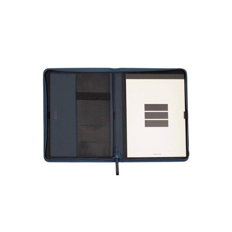 5098203 FINOCAM PORTADOCUMENTOS NOPAL CREMALLERA A4 IMITACIÓN CUERO AZUL MARINO