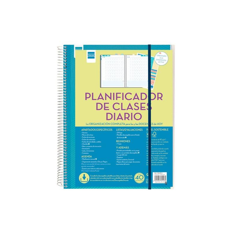 5341000 FINOCAM PLANIFICADOR DE CLASES DIARIO DOCENTE ESPIRAL 230X310MM 1DP 199 JORNADAS LECTIVAS