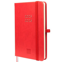 636101326 FINOCAM AGENDA MÍNIMAL 18 MESES M3 SVH CIERRE C/GOMA TAPA DURA ROJO 2025-2026