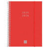 636241326 FINOCAM AGENDA ESPIRAL 18 MESES E10 SVH CIERRE C/GOMA TAPA PP ROJO 2025-2026