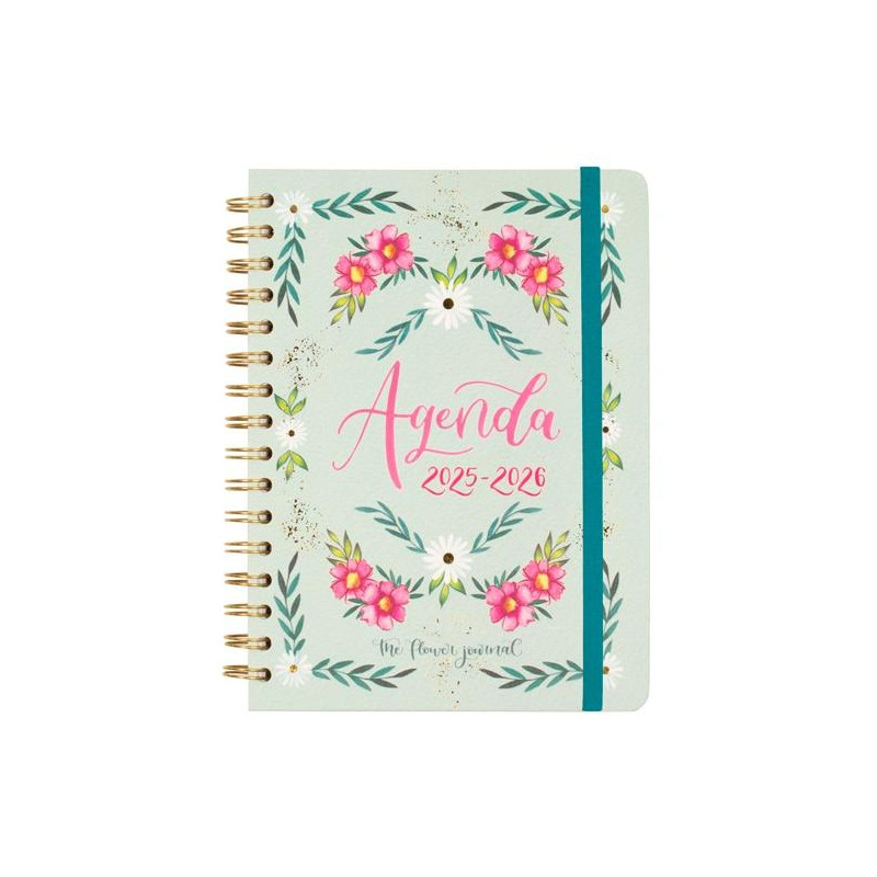 647010126 FINOCAM AGENDA THE FLOWER JOURNAL ESPIRAL DOBLE E10 - 155X212MM SVH TAPA DURA VERDE 2025-2026