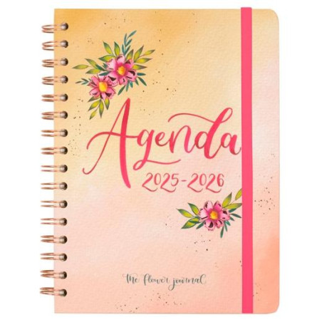 647010226 FINOCAM AGENDA THE FLOWER JOURNAL ESPIRAL DOBLE E10 - 155X212MM SVH TAPA DURA ROSA 2025-2026