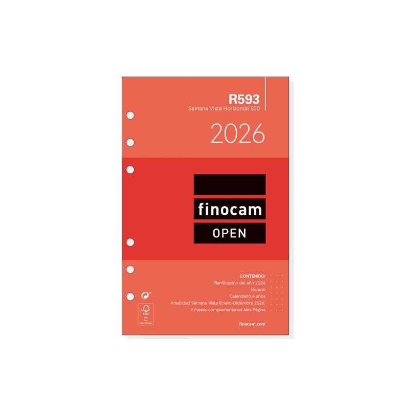 711580026 FINOCAM RECAMBIO ANUAL AGENDA DE ANILLAS OPEN R593 500-117X181MM SVH 2026