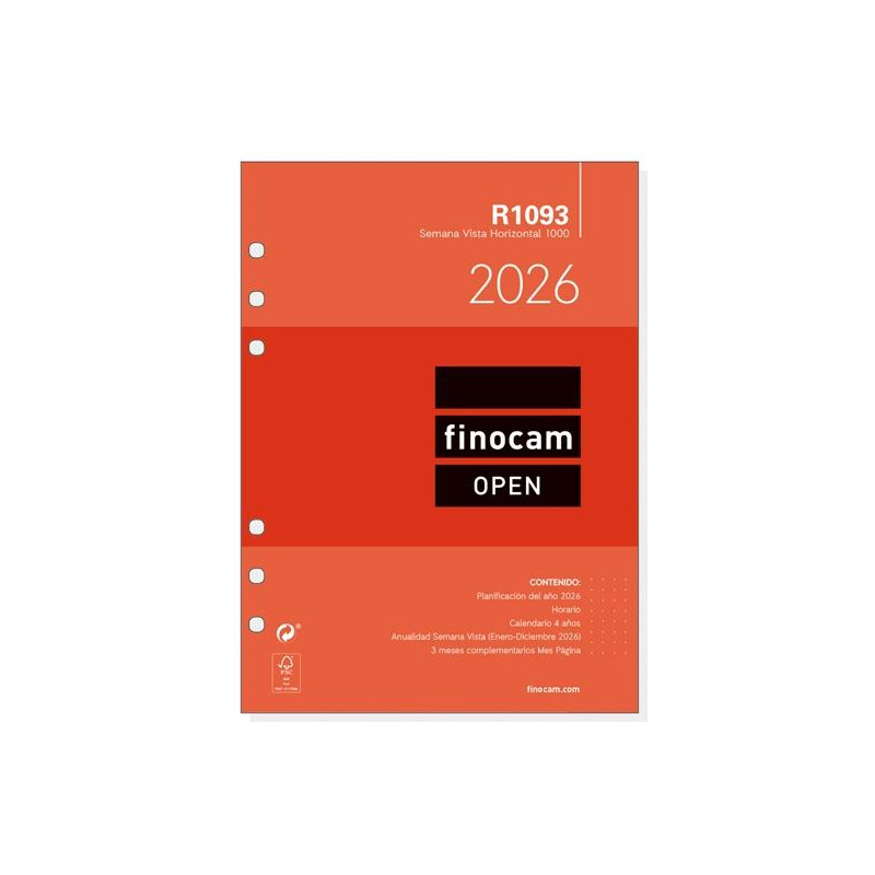 711590026 FINOCAM RECAMBIO ANUAL AGENDA DE ANILLAS OPEN R1093 1000-155X215MM SVH 2026