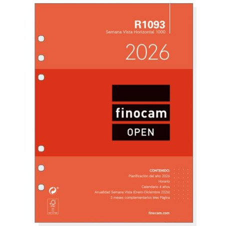 711590026 FINOCAM RECAMBIO ANUAL AGENDA DE ANILLAS OPEN R1093 1000-155X215MM SVH 2026