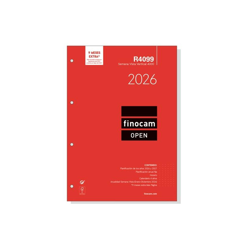 711640026 FINOCAM RECAMBIO ANUAL AGENDA DE ANILLAS OPEN R4099 4000-210X297MM SVV 2026