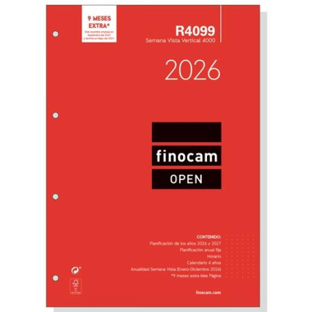 711640026 FINOCAM RECAMBIO ANUAL AGENDA DE ANILLAS OPEN R4099 4000-210X297MM SVV 2026