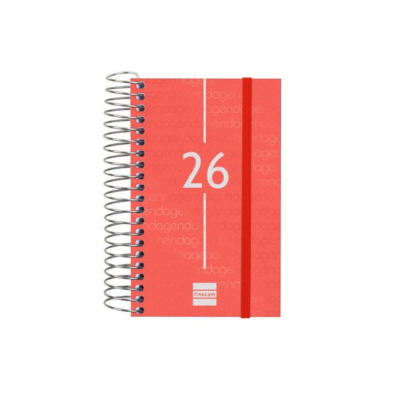 741083026 FINOCAM AGENDA ESPIRAL YEAR E3-79X127MM 1DP TAPA PP ROJO 2026