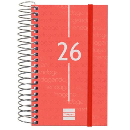 741083026 FINOCAM AGENDA ESPIRAL YEAR E3-79X127MM 1DP TAPA PP ROJO 2026
