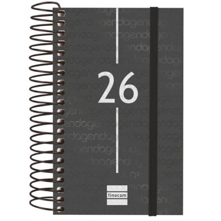 741086026 FINOCAM AGENDA ESPIRAL YEAR E3-79X127MM 1DP TAPA PP NEGRO 2026