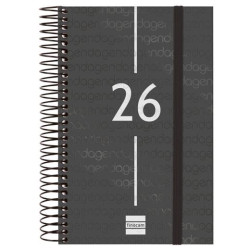 741096026 FINOCAM AGENDA ESPIRAL YEAR E5-117X181MM 1DP TAPA PP NEGRO 2026