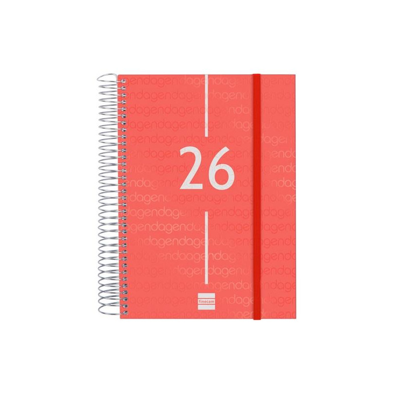 741103026 FINOCAM AGENDA ESPIRAL YEAR E10-155X212MM 1DP TAPA PP ROJO 2026