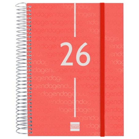 741103026 FINOCAM AGENDA ESPIRAL YEAR E10-155X212MM 1DP TAPA PP ROJO 2026