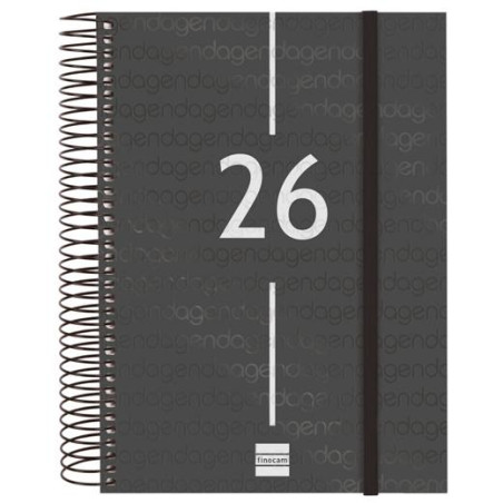 741106026 FINOCAM AGENDA ESPIRAL YEAR E10-155X212MM 1DP TAPA PP NEGRO 2026