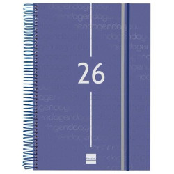 741111026 FINOCAM AGENDA ESPIRAL YEAR E40-210X297MM 1DP TAPA PP AZUL 2026
