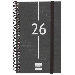 741426026 FINOCAM AGENDA ESPIRAL YEAR E3-79X127MM SVH TAPA PP NEGRO 2026