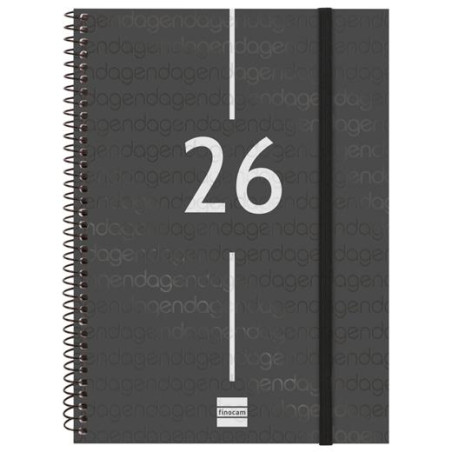 741456026 FINOCAM AGENDA ESPIRAL YEAR E10-155X212MM SVH TAPA PP NEGRO 2026