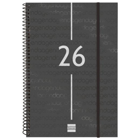 742066026 FINOCAM AGENDA ESPIRAL YEAR E11-165X242MM SVV TAPA PP NEGRO 2026
