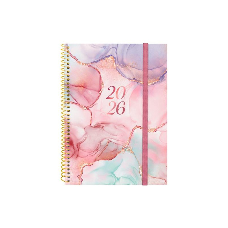 742232626 FINOCAM AGENDA ESPIRAL DESIGN COLLECTION E10-155X212MM SVH TAPA PP GOLDY 2026