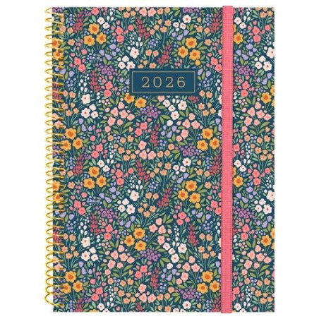 742233026 FINOCAM AGENDA ESPIRAL DESIGN COLLECTION E10-155X212MM SVH TAPA PP FLORA 2026