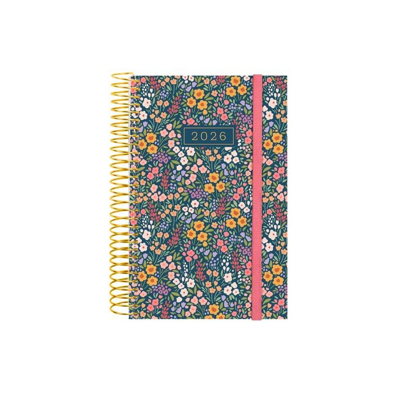 742293026 FINOCAM AGENDA ESPIRAL DESIGN COLLECTION E5-117X181MM 1DP TAPA PP FLORA 2026