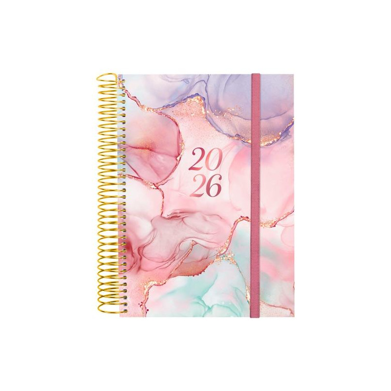 742312626 FINOCAM AGENDA ESPIRAL DESIGN COLLECTION E10-155X212MM 1DP TAPA PP GOLDY 2026