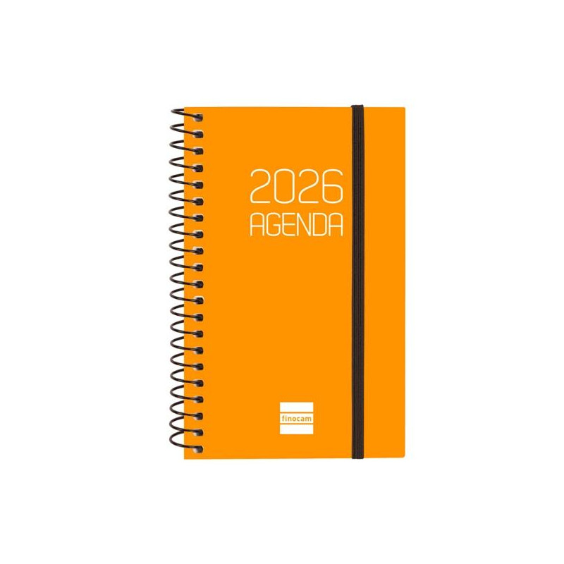 742712926 FINOCAM AGENDA ESPIRAL OPAQUE E3-79X127MM SVH TAPA PP NARANJA 2026
