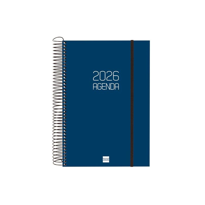 742871026 FINOCAM AGENDA ESPIRAL OPAQUE E11-165X242MM 1DP TAPA PP AZUL 2026