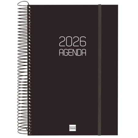 742876026 FINOCAM AGENDA ESPIRAL OPAQUE E11-165X242MM 1DP TAPA PP NEGRO 2026
