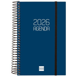 742901026 FINOCAM AGENDA ESPIRAL OPAQUE E5-117X181MM 1DP TAPA PP AZUL 2026