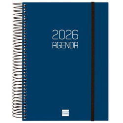 742911026 FINOCAM AGENDA ESPIRAL OPAQUE E10-155X212MM 1DP TAPA PP AZUL 2026