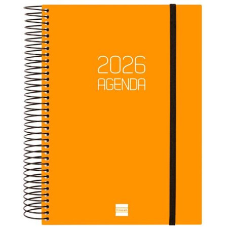 742912926 FINOCAM AGENDA ESPIRAL OPAQUE E10-155X212MM 1DP TAPA PP NARANJA 2026