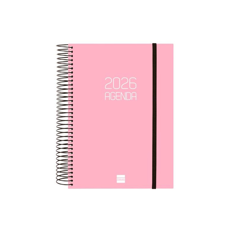 742914526 FINOCAM AGENDA ESPIRAL OPAQUE E10-155X212MM 1DP TAPA PP ROSA 2026