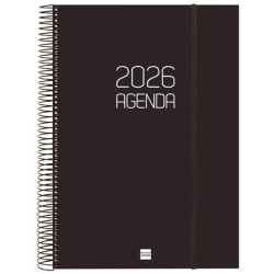 742926026 FINOCAM AGENDA ESPIRAL OPAQUE E40-210X297MM 1DP TAPA PP NEGRO 2026