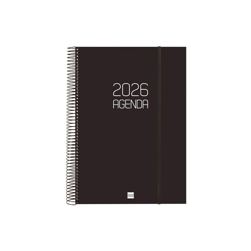 742926026 FINOCAM AGENDA ESPIRAL OPAQUE E40-210X297MM 1DP TAPA PP NEGRO 2026
