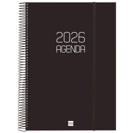 742926026 FINOCAM AGENDA ESPIRAL OPAQUE E40-210X297MM 1DP TAPA PP NEGRO 2026