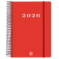 743523026 FINOCAM AGENDA ESPIRAL MY E10-155X212MM 1DP TAPA DURA ROJO 2026