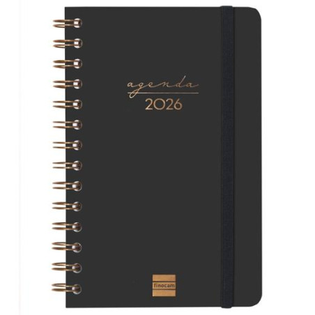 762000126 FINOCAM AGENDA ESPIRAL ALMA E5-117X181MM SVH TAPA DURA NEGRO 2026