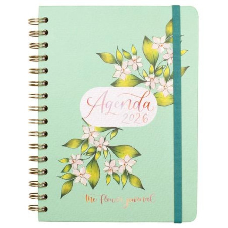 770300226 FINOCAM AGENDA ESPIRAL THE FLOWER JOURNAL E10-155X212MM SVH TAPA DURA VERDE 2026