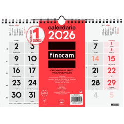 780000026 FINOCAM CALENDARIO DE PARED NÚMEROS GRANDES M-300X210MM MV NEUTRO 2026