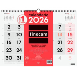 780010026 FINOCAM CALENDARIO DE PARED NÚMEROS GRANDES L-430X310MM MV NEUTRO 2026