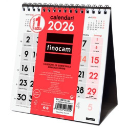 780130026 FINOCAM CALENDARIO DE SOBREMESA NÚMEROS GRANDES XS-140X150MM MV NEUTRO 2026 CATALÁN