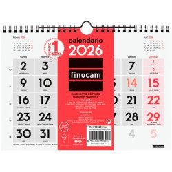 780200026 FINOCAM CALENDARIO DE PARED NÚMEROS GRANDES S-210X150MM MV NEUTRO 2026