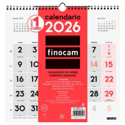 780570026 FINOCAM CALENDARIO DE PARED NÚMEROS GRANDES 30X30-300X300MM MV NEUTRO 2026