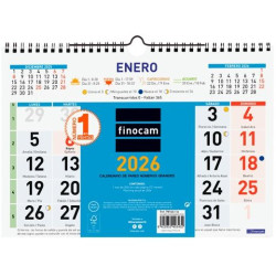 781440026 FINOCAM CALENDARIO DE PARED NÚMEROS GRANDES 300X210MM MV COLOR 2026